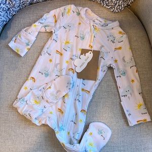 Angel dear emotional clouds 0-3m onesie footie NWT